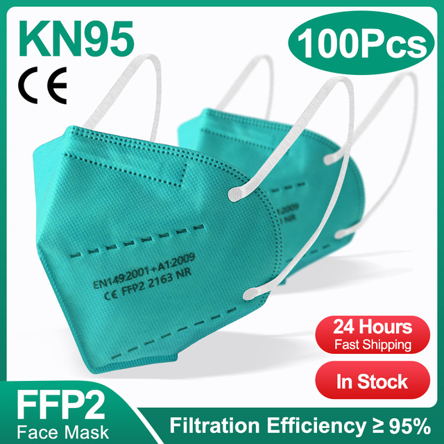 5 Layers Adult White KN95 Protective Face Mask Reusable Mascherine FFP2 Mascarillas FPP2 Masks ffp2masque CE Filter Fabric