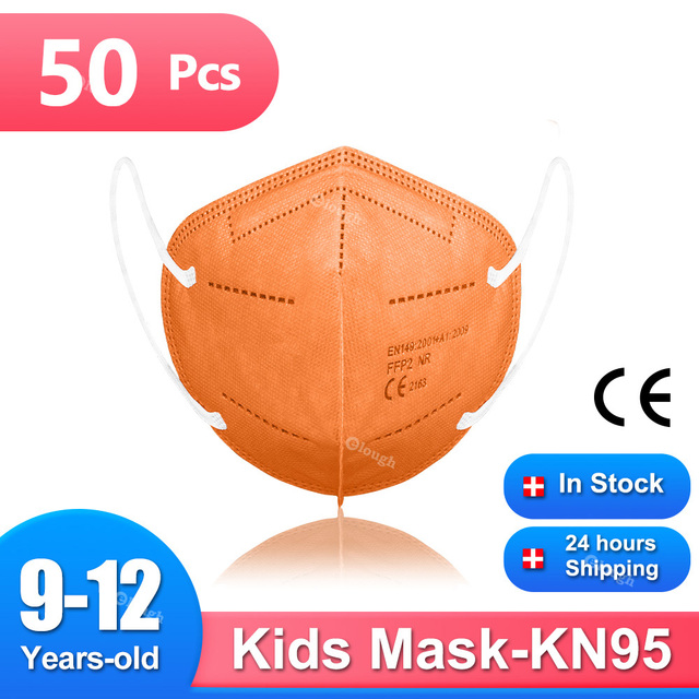 9-12 سنة الأطفال FFP2 أقنعة 5 طبقات Mascarilla KN95 Infantil FFP2mask Niños Mascarillas FPP2 Homologada الاطفال قناع FP2