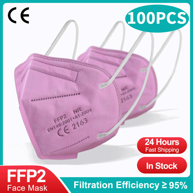 CE FFP2 Mascarillas Negras 5 طبقات يمكن التخلص منها KN95 قناع الوجه وافق FPP2 أقنعة الحماية N95 ffp 2 الكبار ffp2قناع kn95fan