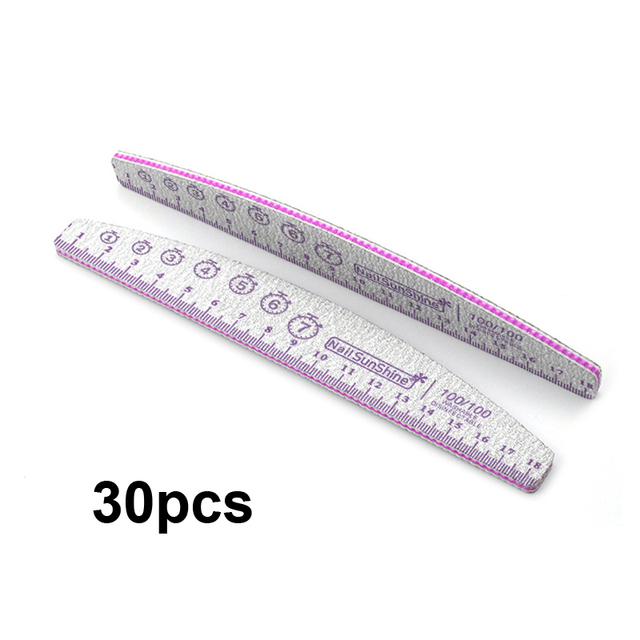 20/30/50/75/84pcs Gray Professional Nail Files 80 100 150 180 240 320 Nail Art Tools Clock Marker Mark Pattern