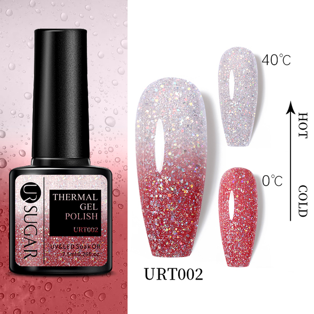 UR SUGAR Thermal Nail Polish Shiny Sequins Effect Color Change Gel Varnish All For Manicure Nails Art UV Semi Permanent Gelak