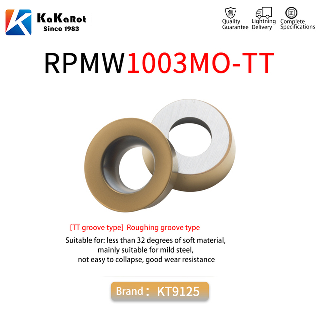 Kakarot Carbide Inserter RPMT08 RPMW1204 RPMT1605 RPMT10T3MOE RDMW RPGT07 08 Carbide Inserts Internal Round CNC Turning Metal Inserts