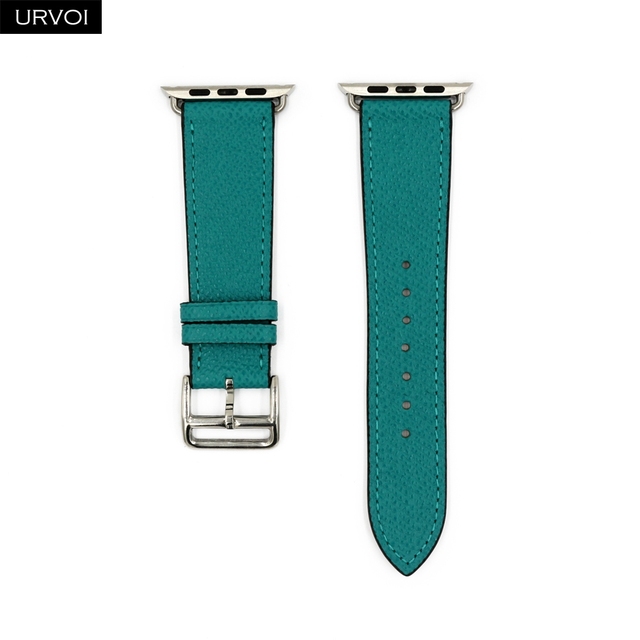 URVOI Leather Band for Apple Watch Series 7 6 SE 5 4 3 2 1 Round One for iwatch Straps Wrist Band Classic Design 41 45mm