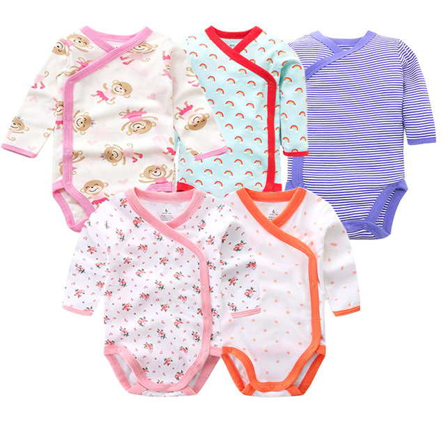 5pcs/lot Baby Bodysuits Autumn Newborn 100% Cotton Body Baby Long Sleeve Underwear Infant Jumpsuits Boys Girls Pajamas Clothes