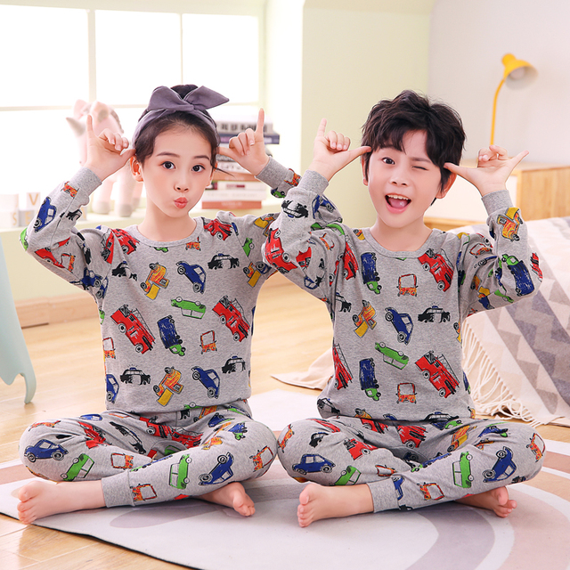 Boys Dinosaur Pajamas Children Sleepwear For 6 8 10 12 Years Kids Pajamas 100 Cotton Animal Cartoon Homewear Pajamas Suits