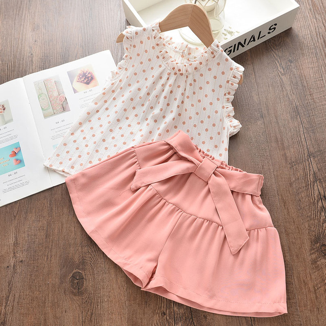 Kids Girls Clothing Sets Summer New Style Brand Baby Girls Clothes Short Sleeve T-shirt + Pant Dress 2pcs Children Clothing Suits