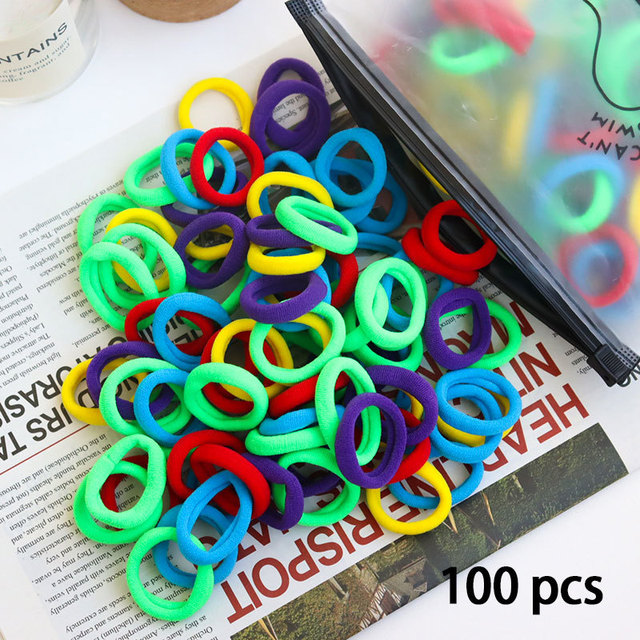 50/100pcs Colorful Girl Hairband Children Headband Small Elastic Hair Bands Scrunchy Baby Rubber Band Nylon Hair Accessories Toddler