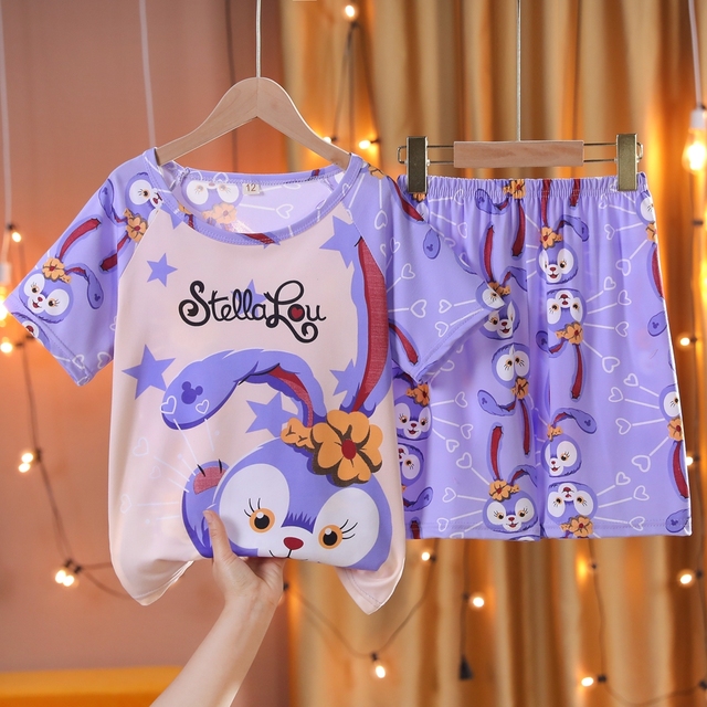 Doraemon Kids Pajamas Tops Pant Summer Cartoon Sleepwear Set Boys Girls Baby Clothes Pajamas Short Sleeve T-shirt Pajamas Suit