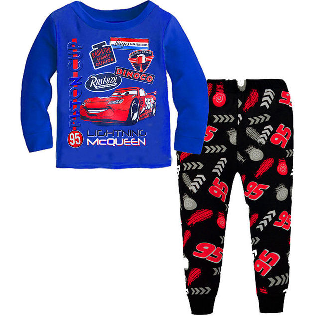 New Children Pajamas Sets Kids Boys Girls Cars Baby Clothes Sleepwear Cotton Pajamas Lightning McQueen Cartoon Sleepwear Set