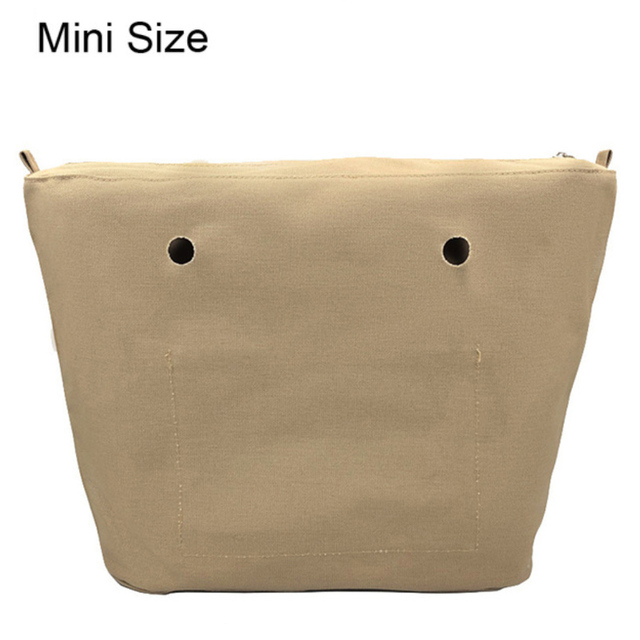 Classic Mini Size Waterproof Solid Canvas Insert Inner Liner Insert Zipper Pocket For Obag O Bag Silicone Handbag Bag