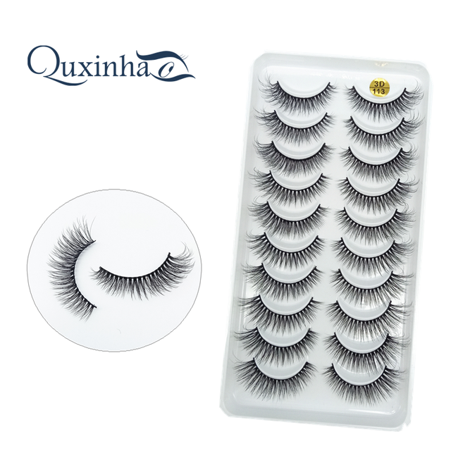 QUXINHAO wholesale 10 pairs lashes eyelashes cilios 3d mink lashes mink eyelashes wholesale false eyelashes maquiagem