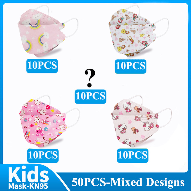 10-50pcs fpp2fan Kid Fish Cartoon kn95fan 4 Protective Layer fpp2 Approved Mask Breathing Mouth Mask KN95 Mascarilla Infantil