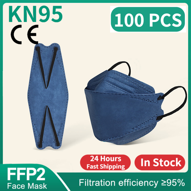 FFP2 Fish Mask KN95 Mascarillas Adult Morandi ffp2 Mask 4 Layer Respirator Approved FFP2 Face Masks Breathing Mouth Mask