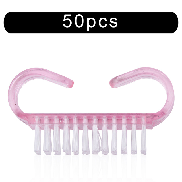 10/50/100pcs New Acrylic Nail Cleaning Brush Dust Removal Brush Nail Pedicure Plastic Gel Manicure Brushes Handle Scrubbing Tool