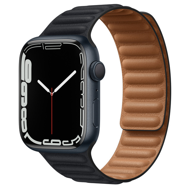 حزام ل سوار ساعة يد آبل رابط جلدية حلقة 44 مللي متر 40 مللي متر iWatch سلسلة 7 6 SE 5 4 3 2 1 watchbands سوار 42 مللي متر 38 مللي متر الأساور