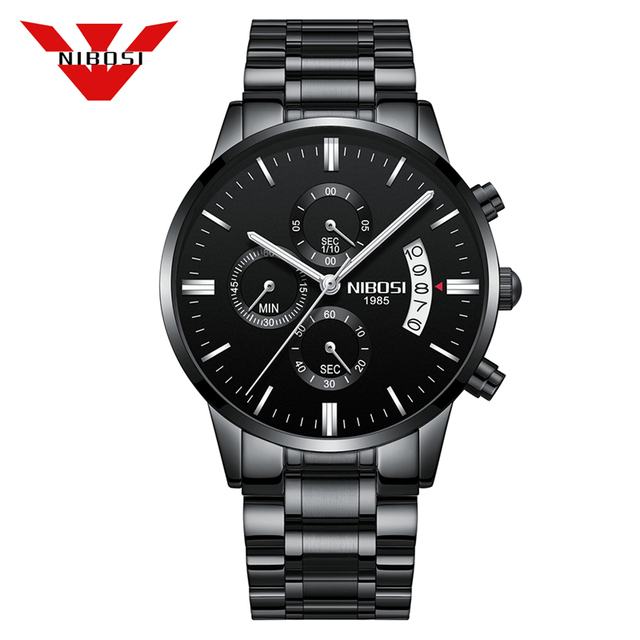 2309 NIBOSI Luxury Brand Mens Watches Business Dress Quartz Wristwatch Waterproof Chronograph Watch for Men Relogio Feminino