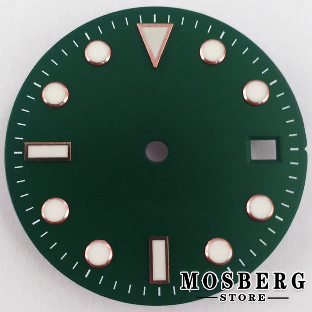 29mm sterile black green blue watch dial with date window for NH35 NH35A automatic movement accessories parts