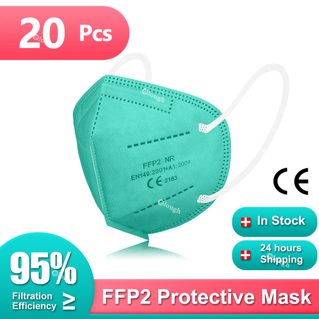 أقنعة FFP2 Mascarillas FPP2 homology adas KN95 قناع ffp2masque FFP 2 للبالغين أسود رمادي قابلة لإعادة الاستخدام 5 طبقات قناع الوجه الواقي للفم