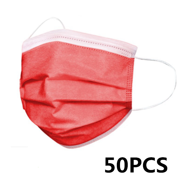 10-200pcs Adult Mouth Masks Disposable Face Mask Face Protector Mascaras Color Contributors Masque 3 Layers