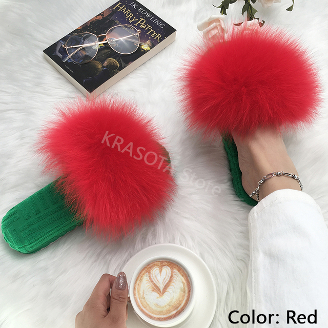 Ladies Slippers Flat Flip Flops Women Shoes Soft Luxury House Platforms Sandals Real Fur Slides Summer Fluffy Fashion Slippers