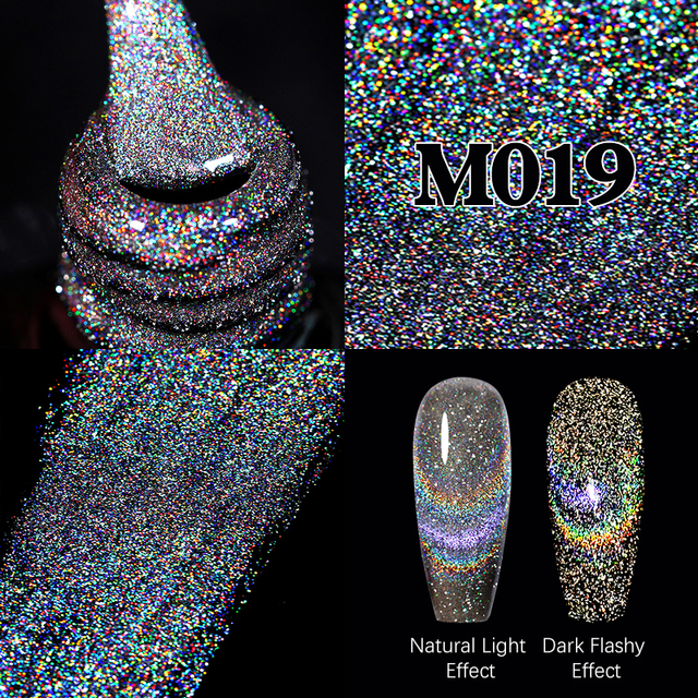 UR Sugar Fluorescent Reflective Gel Holographic Gel Nail Polish Shine Neon Glitter Semi Permanent Soak Off UV LED Nail Gel