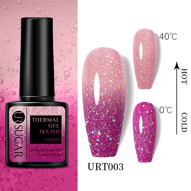 UR SUGAR Thermal Nail Polish Shiny Sequins Effect Color Change Gel Varnish All For Manicure Nails Art UV Semi Permanent Gelak