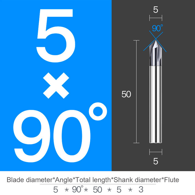 Chamfer Milling Cutter Carbide Angle Anti Chamfer End Mill Deburring V Grove Router 60 90 120 Degree 2 3 Flutes