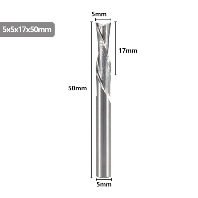 XCAN Left Hand Down Cutter 3.175/4/5/6mm Shank Spiral End Mill 2 Flute Carbide Milling Cutter for CNC Aluminum Cutting Milling B