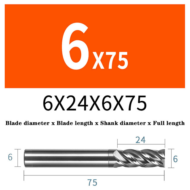 HRC68 Solid Carbide End Mills 4 Flute Tungsten Steel Milling Cutter Face Tools Milling Cutter For Titanium Stainless Steel Alloy