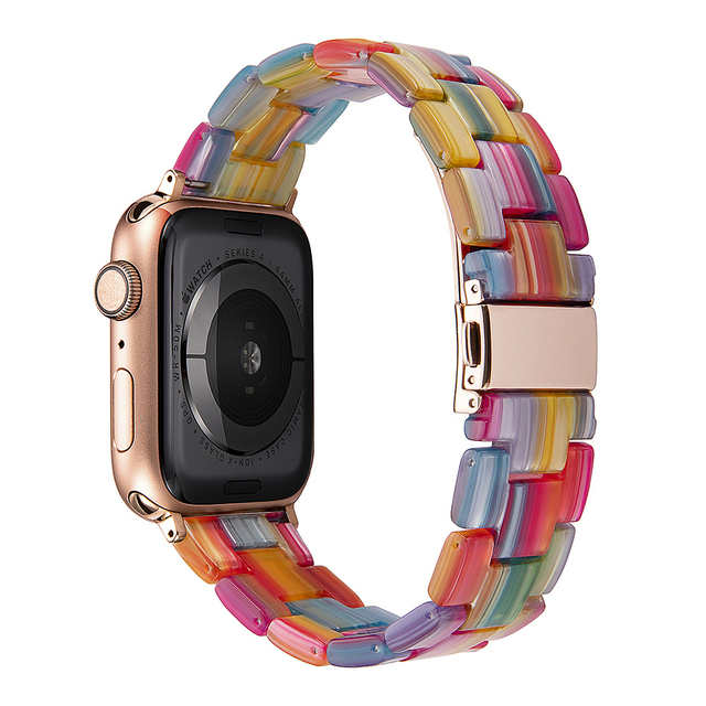 resin watches for apple watch 7 6 5 band 44mm iwatch 42mm series 4 3 2 wrist strap accessories loop 40mm replacement bracelet