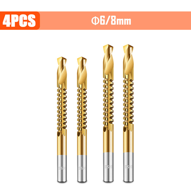 3/4/5/6pcs Cobalt Drill Bit Spiral Screw Metric Composite Tap Drill Bits Drill Polishing Woodworking HSS Twist Drilling Tools