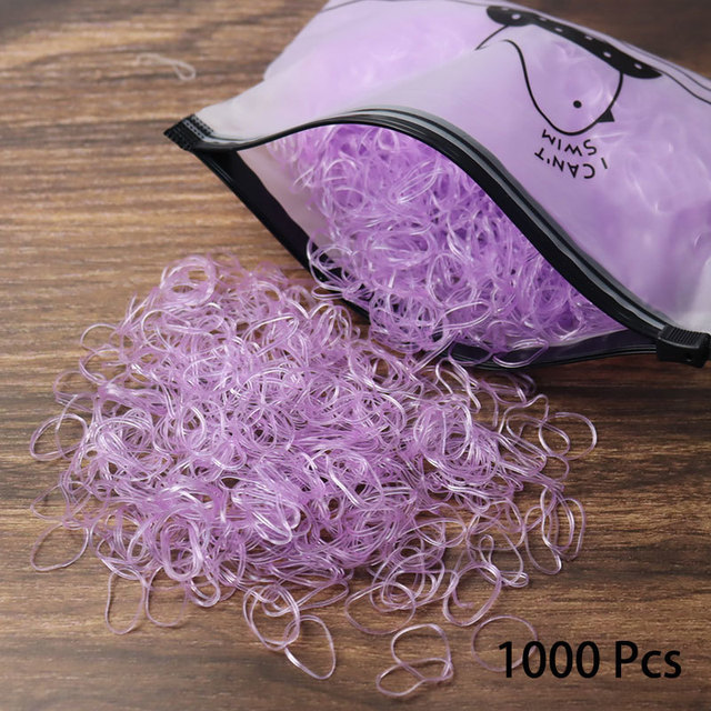 1000pcs Disposable Rubber Band Hairband For Kids Ponytail Hair Ties Colorful Elastic Hair Bands Baby Hair Accessories