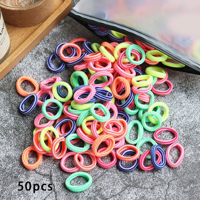 Toddler Hair Bands Baby Girl Children Headbands Colorful Elastic Hair Tie Nylon Scrunchie Hair Rope 50/100pcs Hair Accessories