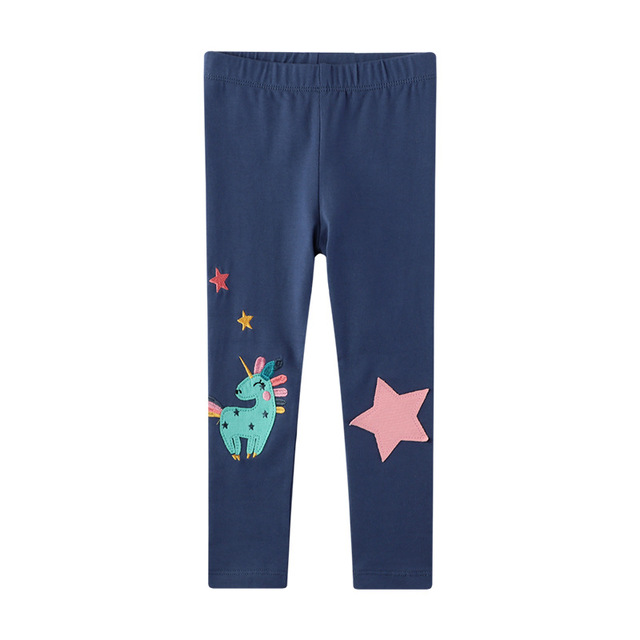 Seieroad Kids 2-7 Years Baby Long Pants Rainbow Embroidery Baby Pants Children Pants Baby Pants