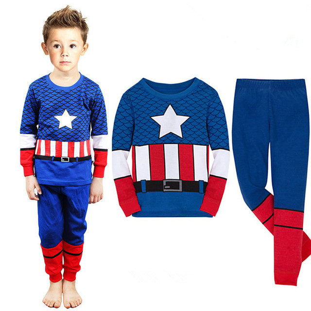 New Spider-Man cartoon children's long-sleeved pajamas children's champion home wear boys' underwear two-piece suit pajamas