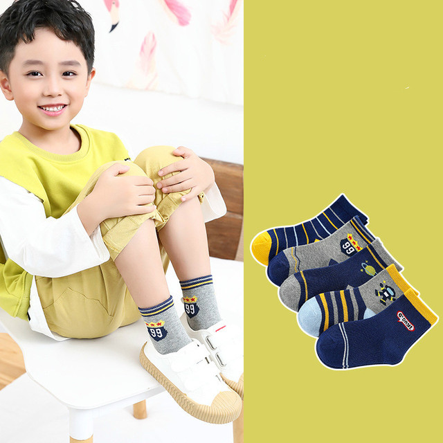 2022 5pairs/lot Children Cotton Boys Girls Socks Cute Cartoon Pattern Kids Socks for Baby Boy Girl Sport Pattern Suitable for 1-12Y