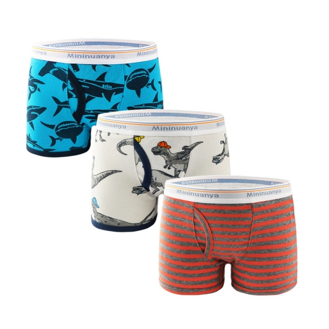 3pcs/set Cartoon Dinosaur Cotton Boys Boxer Underpants Children Panties Warm Cartoon Underwear Kids Panty Shorts 3-10 Years