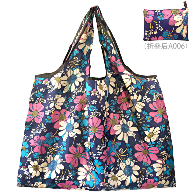 Reusable grocery bag shopping handbag animal flower beach cute gift bag vegetable fruit washable lightweight sturdy nylon hand