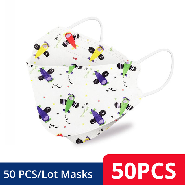 50-200pcs FPP2 Children's Mask KN95 Cartoon Face Mask Reusable Dustproof Breathable Protective For Boys Girl 4-12 Years Mascarilla