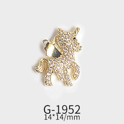 New Zircon Jewelry Bow God Horse Rose Angel Wing Face Pendant Nails Accessories  Christmas Nail Art