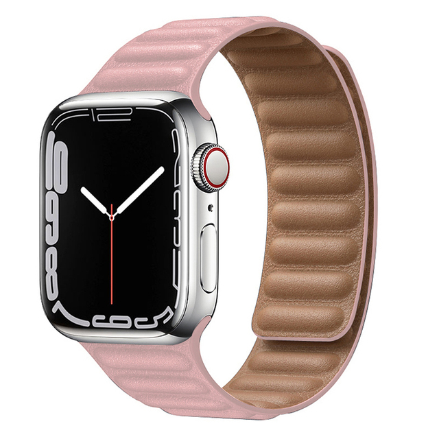 حزام ل سوار ساعة يد آبل رابط جلدية حلقة 44 مللي متر 40 مللي متر iWatch سلسلة 7 6 SE 5 4 3 2 1 watchbands سوار 42 مللي متر 38 مللي متر الأساور