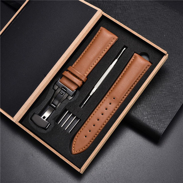 Leather Straps With Box For Samsung Galaxy Watch 4 40mm 44mm/4 Classic 42mm 46mm Active 2 Band Replacement Watchband Bracelets