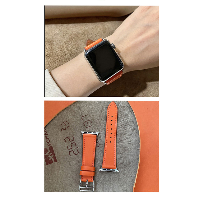 Kebitt High Quality Genuine Leather Single Round iWatch Smart Watch Strap for Apple Watch 7 6 Se 5 4 3 Strap 40mm 44mm 41mm 45mm