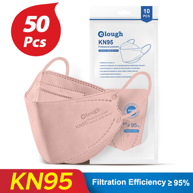 أقنعة Elough KN95 لقناع الأسماك للبالغين FFP2 mascarilla FPP2 homology ada إسبانيا 4 طبقات KN 95 قناع وجه قابل لإعادة الاستخدام ffp2masque FFP 2