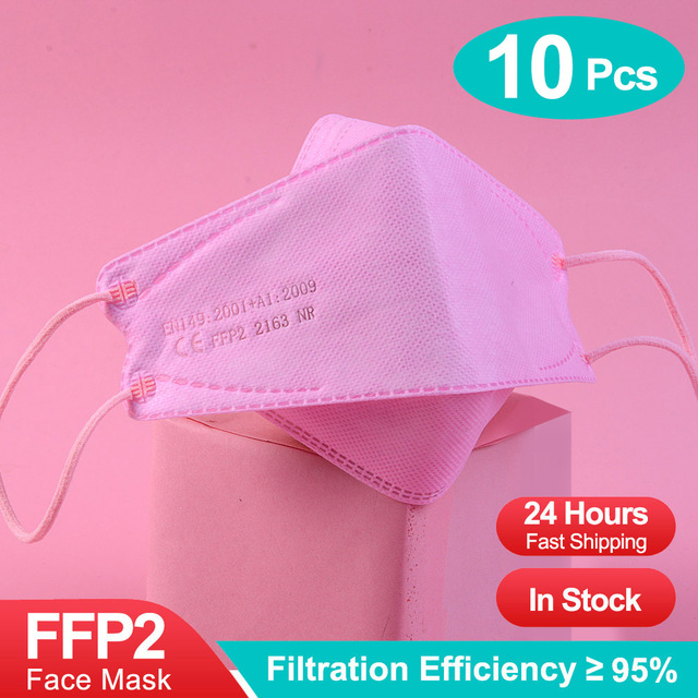 10-100 قطعة قناع لون ffp2fan kn95 اقنعة ce اسماك mascarillas ffp2reuse zable الكبار kn95 قناع وافق قناع الوجه الصحي fpp2