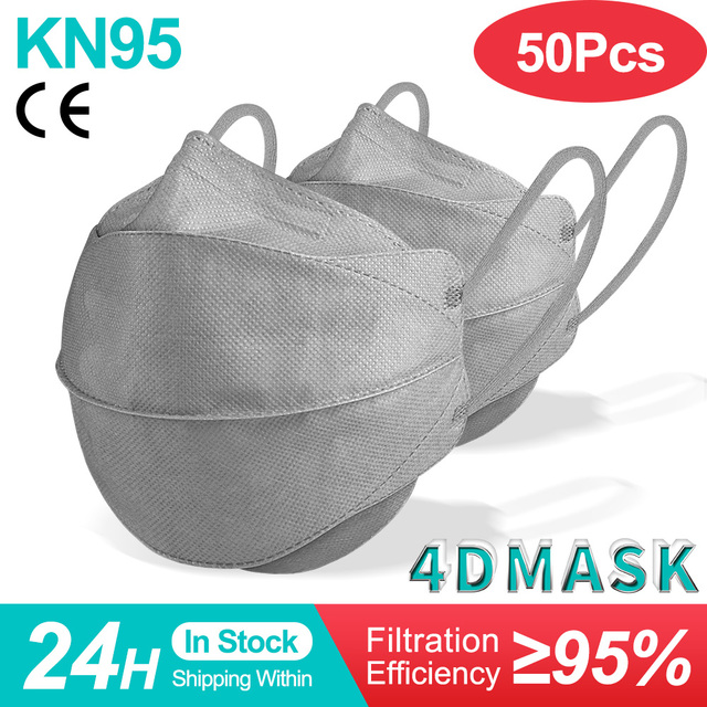 4D Mascarilla FPP2 هومولوكادا 4 طبقات قناع وجه واقي الجهاز التنفسي CE KN95 Mascarillas Negras قابلة لإعادة الاستخدام ffp2fan شهادة