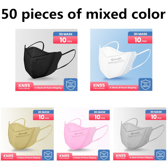 10-100 mascarillas ffp2 colores Kn95 mask 3d face mask fashion mouth masks maacarillas fpp2 homology adas respirator ffp2mascarillas