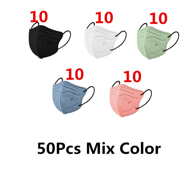 20/50/100pcs 5D FFP2 Masks Morandi Adult KN95 Face Mask CE Approved FPP2 Mascarillas Security Protection ffp2fan