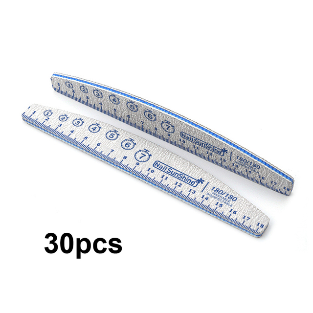 20/30/50/75/84pcs Gray Professional Nail Files 80 100 150 180 240 320 Nail Art Tools Clock Marker Mark Pattern