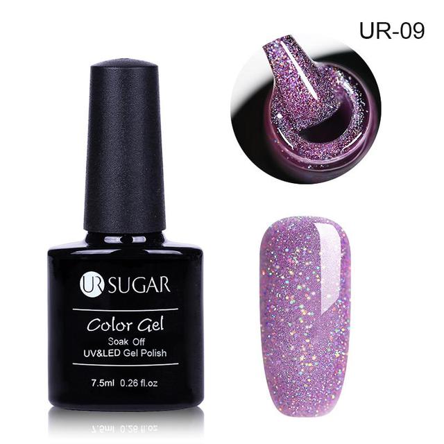 UR SUGAR 7.5ml Glitter UV Gel Polish Bling Sequins Rose Gold Silver Soak Off Manicure Nail UV Gel Polish Lacquer Base